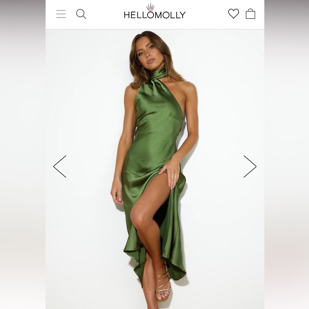 Hello Molly Green Satin Dress